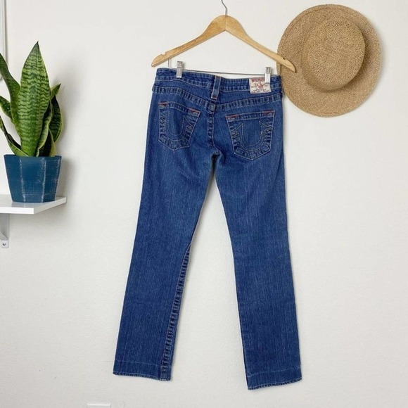 True Religion Light Wash Blue Denim Straight Jeans Size 28 - Picture 3 of 12